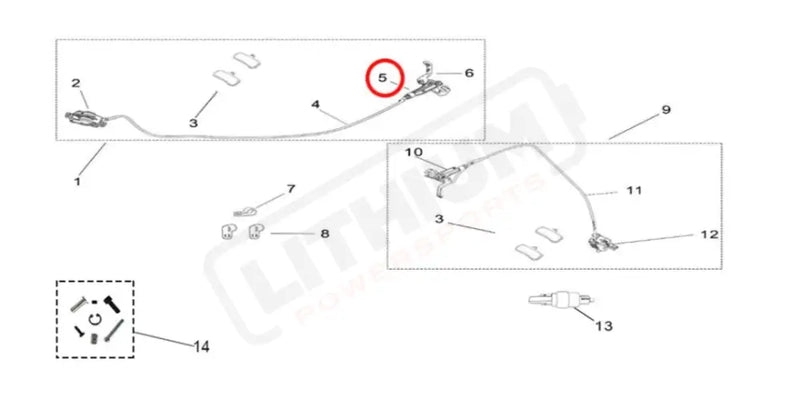 Light Bee Rear Brake Handlebar Assembly (Mineral Oil)