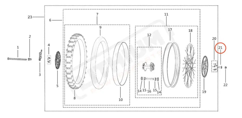 Light Bee Rear Wheel Axle Bushing (Right)