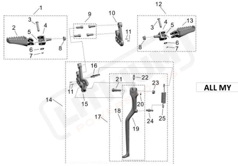 Surron Light Bee X OEM Side stand pin-top
