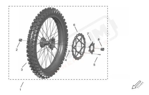 Surron Storm Bee OEM FRONT Wheel 21in w/ MC Tire eParts