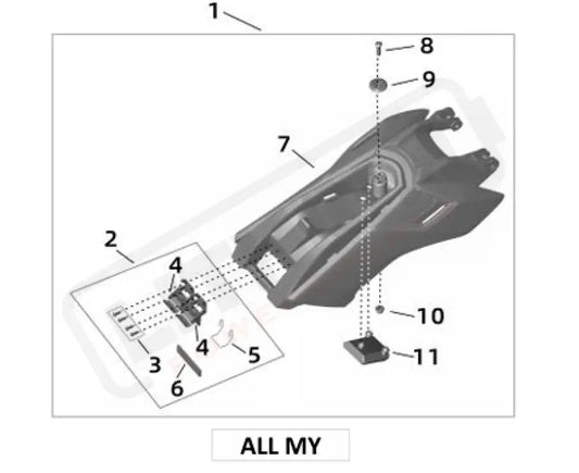 Surron Ultra Bee BATTERY COMPARTMENT LOCK SET parts diagram