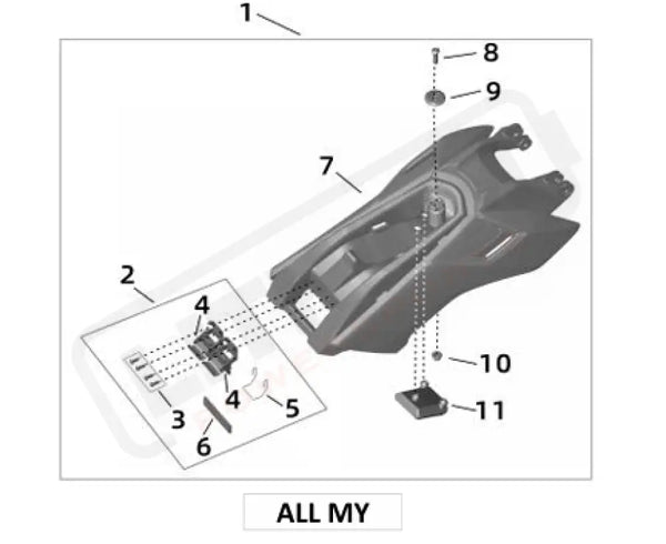 Surron Ultra Bee BATTERY COMPARTMENT LOCK SET parts diagram