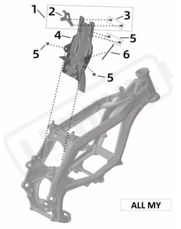 Surron Ultra Bee OEM Parts Diagram - BATTERY REAR SUPPORTING PLATE