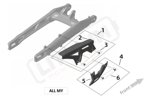 Surron Ultra Bee CHAIN GURARD OEM parts diagram