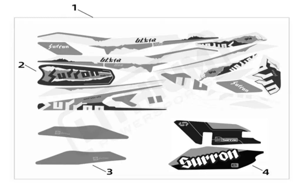 Surron Ultra Bee OEM Decal Set (for Black)