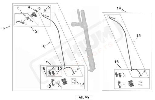 Surron Ultra Bee FRONT BRAKE OEM parts diagram
