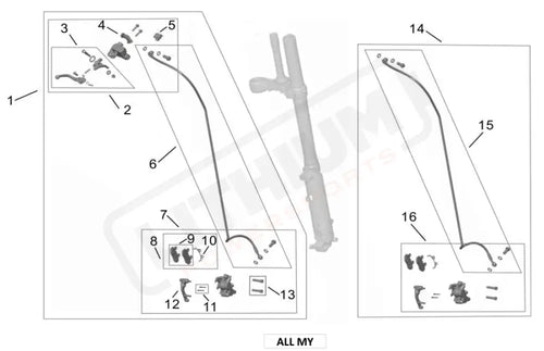 Surron Ultra Bee FRONT BRAKE parts diagram