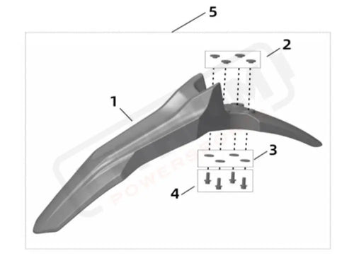 Surron Ultra Bee OEM Front Fender Assy. (White) - Lithium Powersports