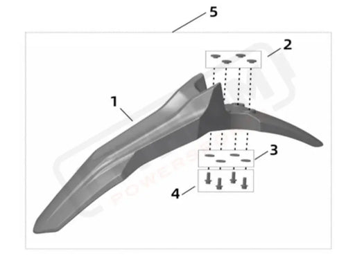 Surron Ultra Bee OEM Front Fender Assy. (White) - Lithium Powersports
