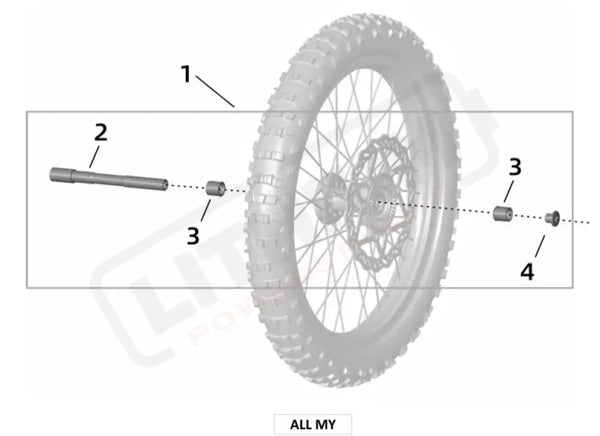 Surron Ultra Bee FRONT WHEEL AXLE BUSHING parts diagram