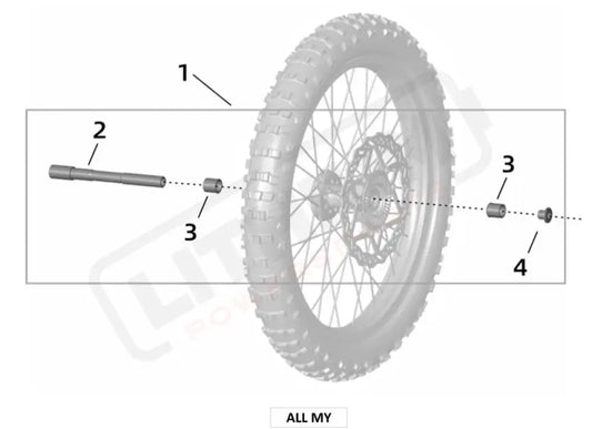Surron Ultra Bee FRONT WHEEL AXLE BUSHING parts diagram