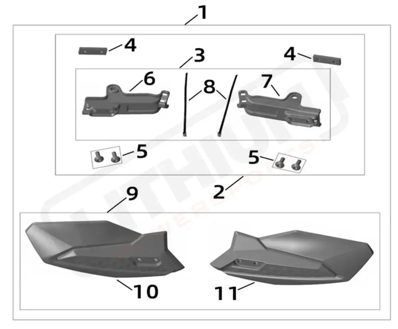 Surron Ultra Bee OEM Handguard Assy. (White) - Lithium Powersports