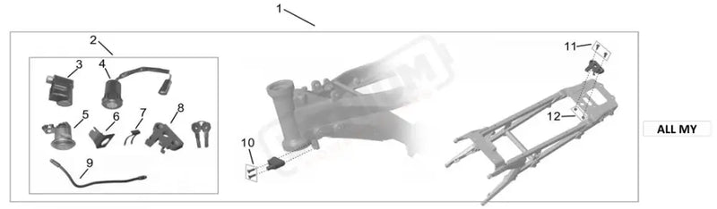 Surron Ultra Bee KEY SWITCH parts diagram
