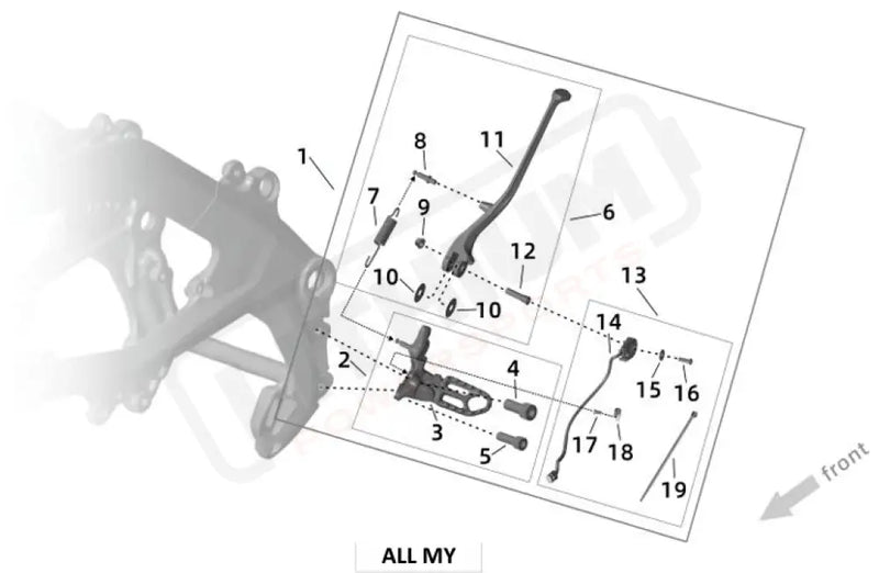 Surron Ultra Bee L FOOTPEG ASSY SIDE STAND parts diagram