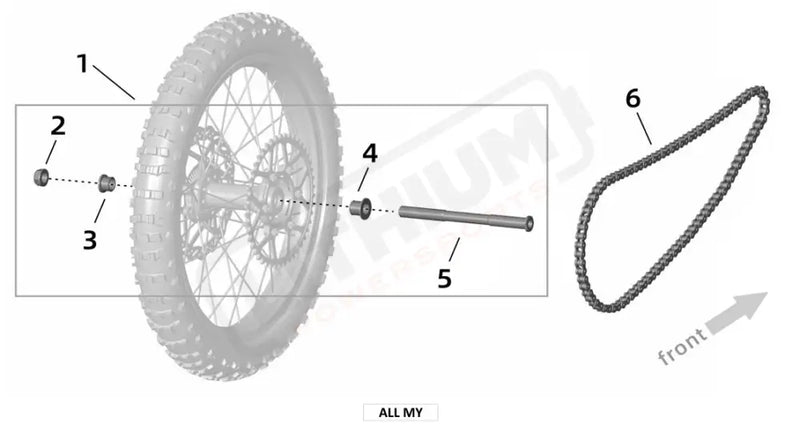 Surron Ultra Bee REAR WHEEL AXLE DRIVE parts diagram