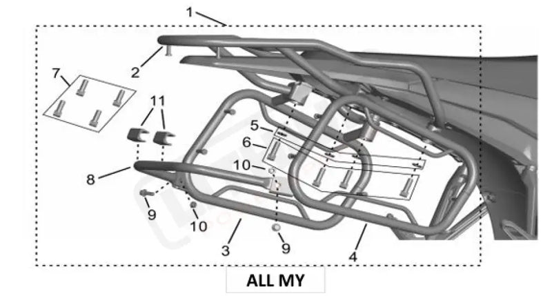 Surron Ultra Bee OEM Parts Diagram - RACKS