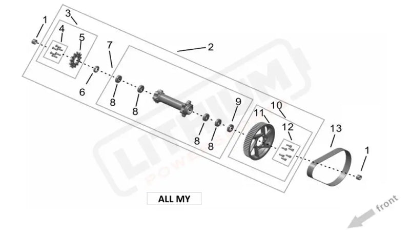 Surron Ultra Bee MID SHAFT parts diagram