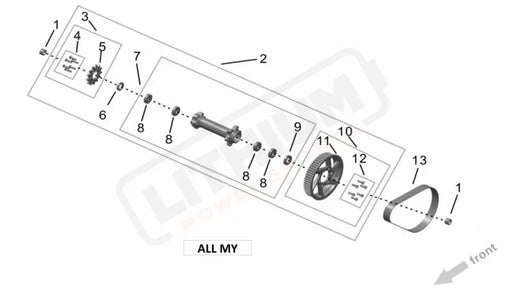 Surron Ultra Bee MID SHAFT parts diagram