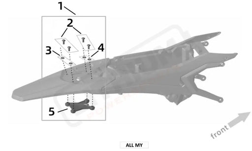 Surron Ultra Bee OEM Parts Diagram - REAR FENDER POSITIONING PLATE