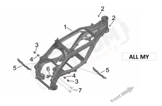 Surron Ultra Bee FRAME OEM parts diagram