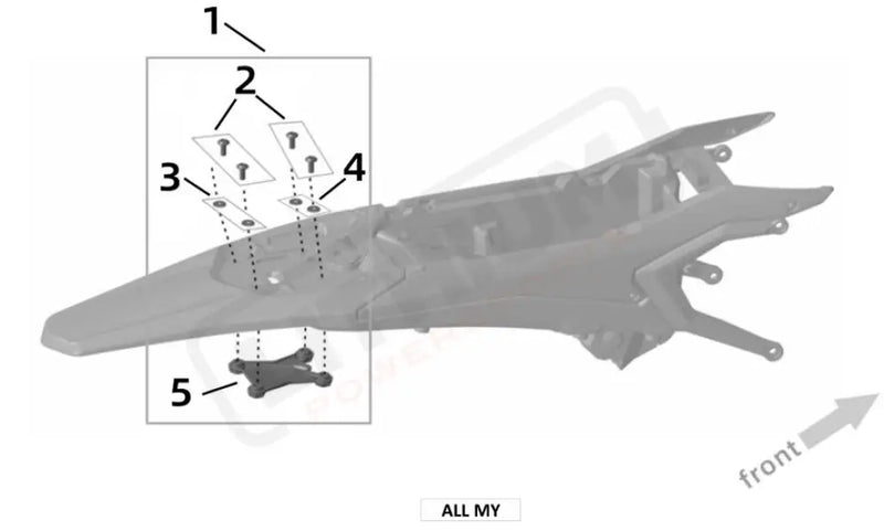 Surron Ultra Bee OEM Parts Diagram - REAR FENDER POSITIONING PLATE