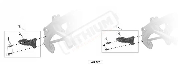 Surron Ultra Bee R FOOTPEG ASSY parts diagram