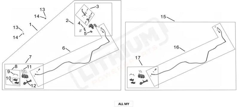Surron Ultra Bee OEM Parts Diagram - REAR BRAKE