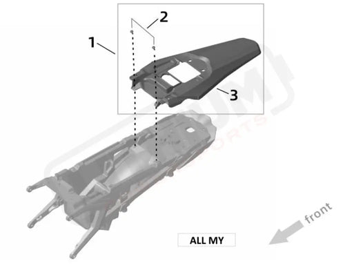 Surron Ultra Bee REAR FENDER OEM parts diagram
