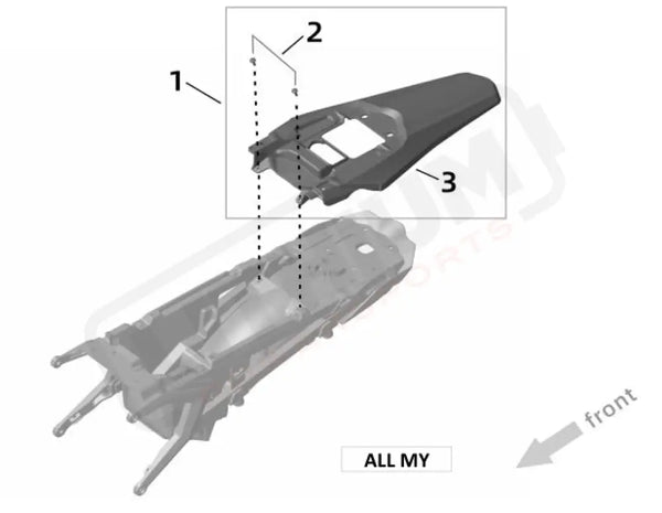 Surron Ultra Bee OEM Parts Diagram - REAR FENDER
