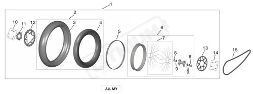 Surron Ultra Bee 130 70 17 SUPERMOTO REAR WHEEL ASSY parts diagram