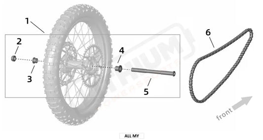 Surron Ultra Bee REAR WHEEL AXLE DRIVE parts diagram