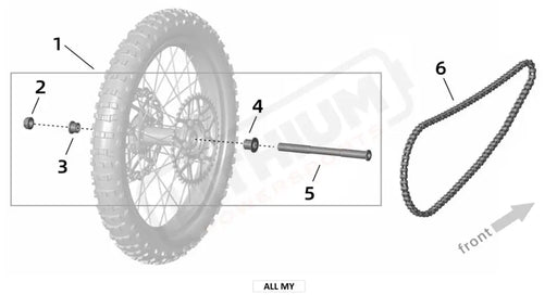 Surron Ultra Bee REAR WHEEL AXLE DRIVE parts diagram