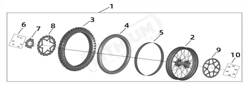 Surron Ultra Bee OEM Rear Wheel Rim Assy - 2518 - Lithium Powersports