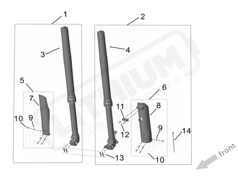 Surron Ultra Bee OEM Right Front Fork Assembly eParts