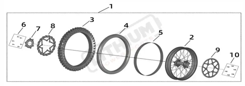 Surron Ultra Bee OEM Rear Wheel Rim Assy - 2518 - Lithium Powersports