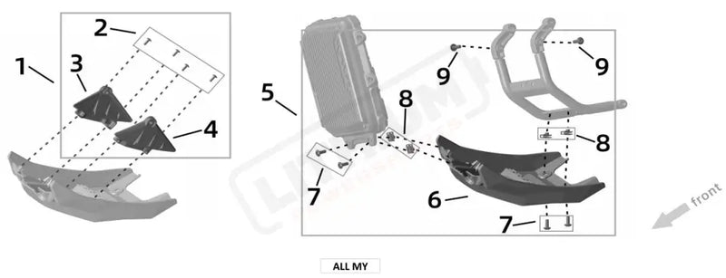 Surron Ultra Bee SKIDPLATE parts diagram