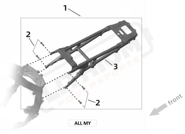 Surron Ultra Bee SUBFRAME parts diagram
