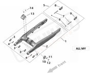 Surron Ultra Bee SWINGARM parts diagram