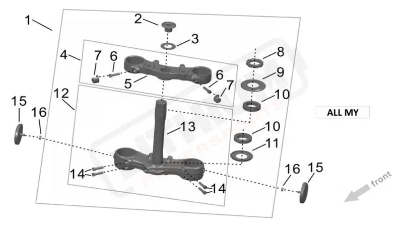 Surron Ultra Bee OEM Parts Diagram - TRIPLE CLAMP