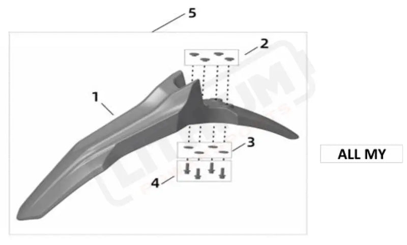 Surron Ultra Bee FRONT FENDER parts diagram