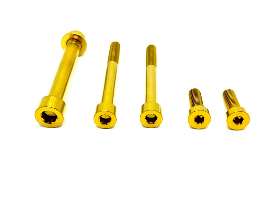Titanium Surron Talaria MX3 MX4 6 Piece Custom Motor / Gearbox Titanium Kit Gold Talaria Suspension/ Linkage Kits