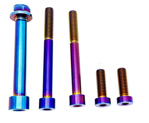 Titanium Surron Talaria MX3 MX4 6 Piece Custom Motor / Gearbox Titanium Kit Burnt Blue Talaria Suspension/ Linkage Kits