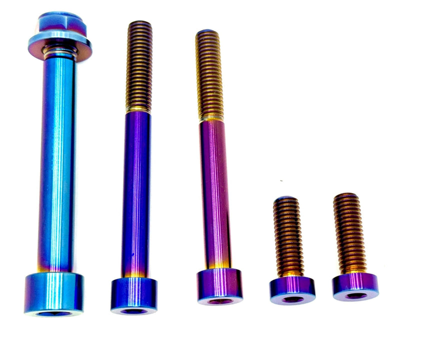 Titanium Surron Talaria MX3 MX4 6 Piece Custom Motor / Gearbox Titanium Kit Burnt Blue Talaria Suspension/ Linkage Kits