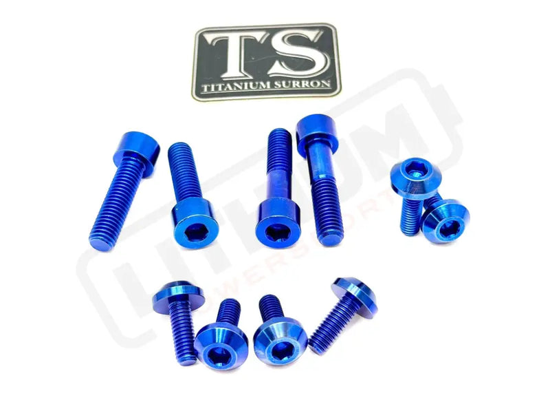 Titanium Bash Guard/ Skid Plate Bolts - EMoto - Blue / Surron Ultra Bee (10 pcs) - Hardware