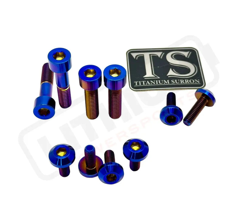 Titanium Bash Guard/ Skid Plate Bolts - EMoto - Burnt Blue / Surron Ultra Bee (10 pcs) - Hardware
