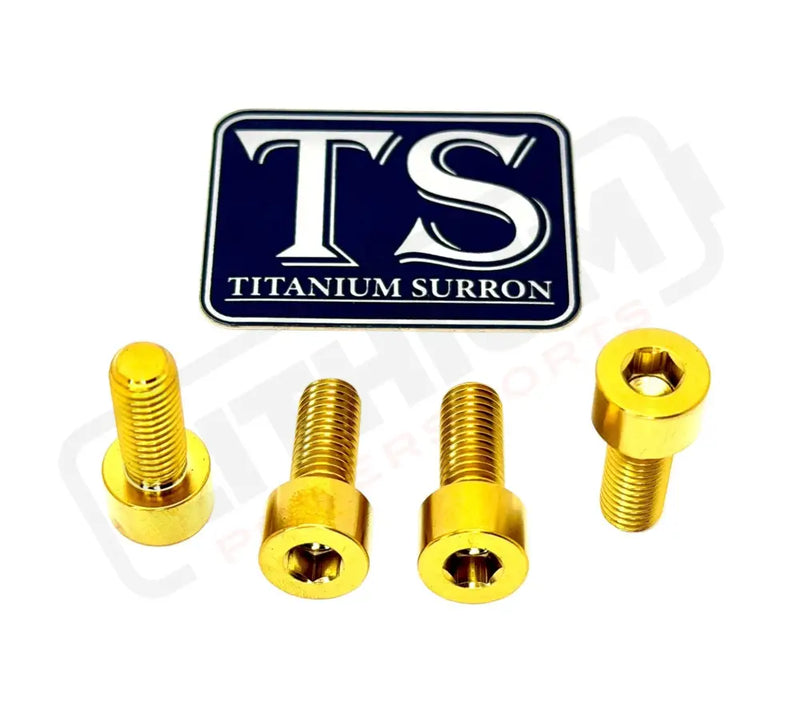 Titanium Bash Guard/ Skid Plate Bolts - EMoto - Gold / Surron LBX/ Segway (4 pcs) - Hardware