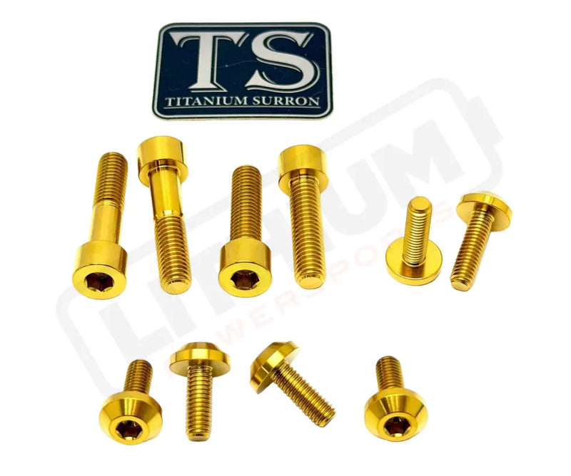 Titanium Bash Guard/ Skid Plate Bolts - EMoto - Gold / Surron Ultra Bee (10 pcs) - Hardware