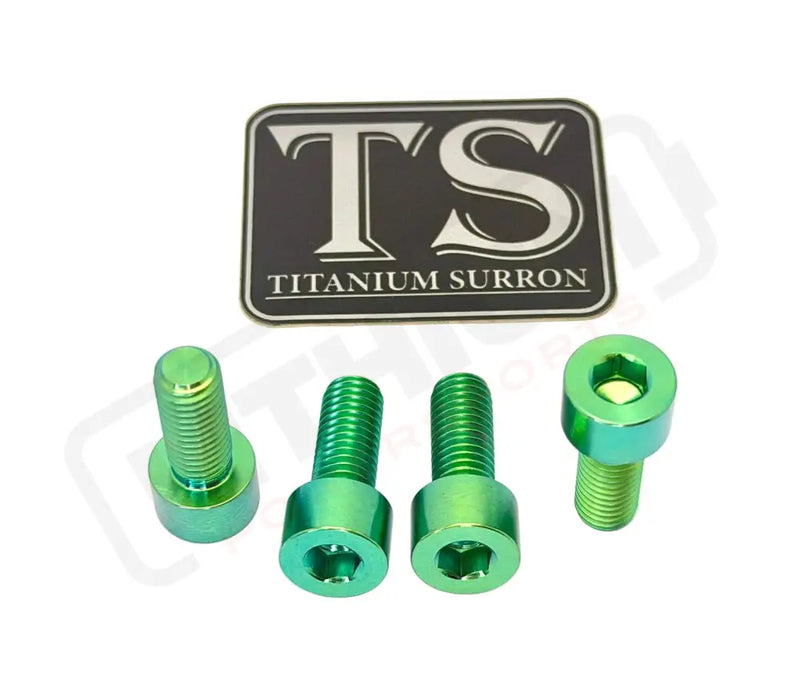 Titanium Bash Guard/ Skid Plate Bolts - EMoto - Green / Surron LBX/ Segway (4 pcs) - Hardware
