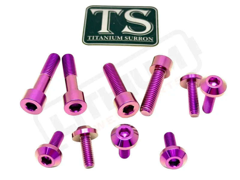 Titanium Bash Guard/ Skid Plate Bolts - EMoto - Purple / Surron Ultra Bee (10 pcs) - Hardware