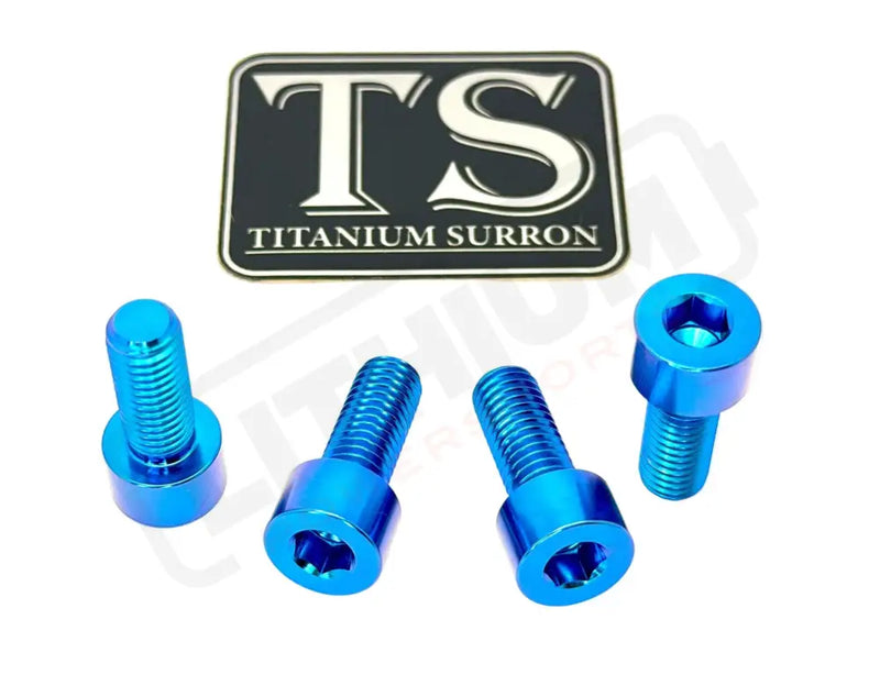 Titanium Bash Guard/ Skid Plate Bolts - EMoto - Teal / Surron LBX/ Segway (4 pcs) - Hardware